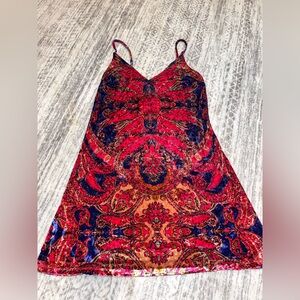 Free People Pink and Blue Mini Dress